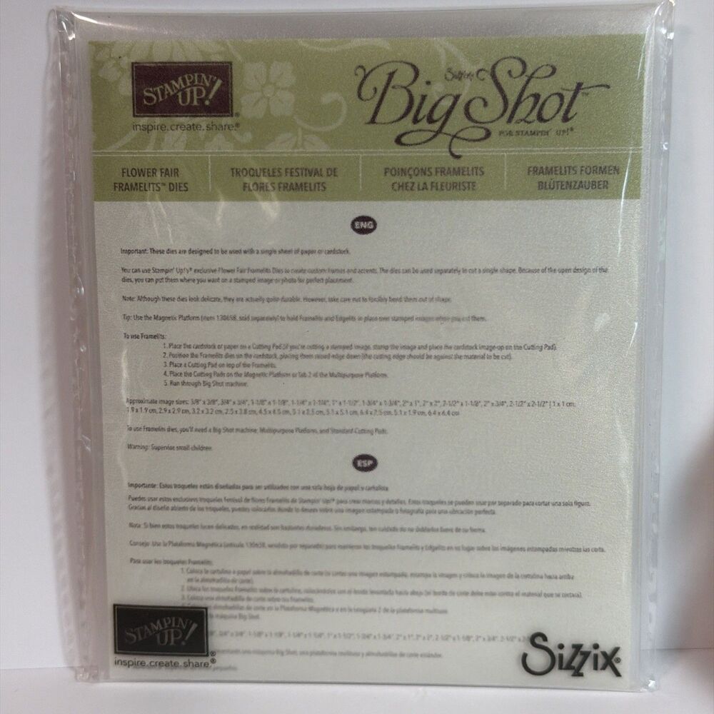 Stampin’ Up! Flower Fair Framelits Dies 133731 Sizzix